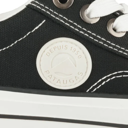 Baskets NOIR Femme Motif Uni Lacets