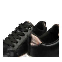 Baskets NOIR Femme Motif Uni Lacets