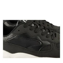 Baskets NOIR Femme Motif Paillettes Lacets