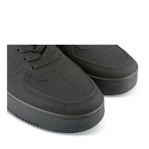 Baskets NOIR Femme Motif Uni Lacets