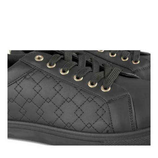 Baskets NOIR Femme Motif Uni Lacets