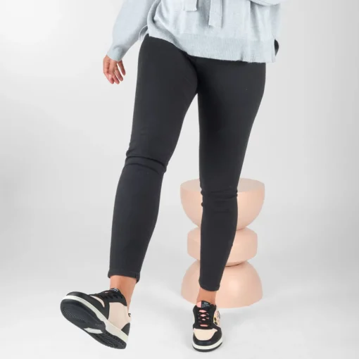 Baskets NOIR Femme Motif Uni Lacets