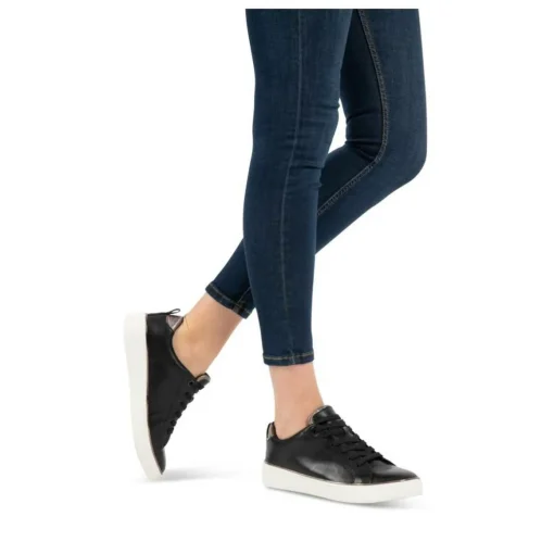Baskets NOIR Femme Motif Uni Lacets