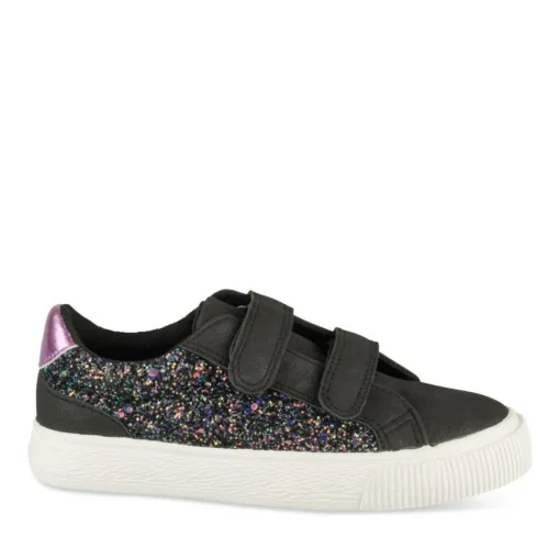 Baskets NOIR Fille Motif Paillettes Scratch