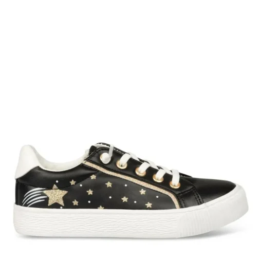 Baskets NOIR Fille Motif Etoiles Fermeture éclair