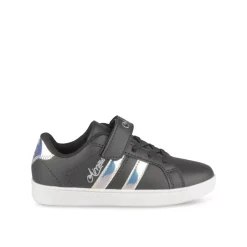 Baskets NOIR Fille Motif Iridescent Scratch