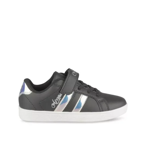 Baskets NOIR Fille Motif Iridescent Scratch