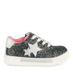 Baskets NOIR Fille Motif Paillettes Lacets