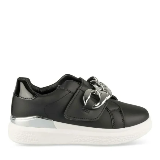 Baskets NOIR Fille Motif Chaîne Scratch