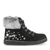 Baskets NOIR Fille Motif Uni Elastique + Fermeture éclair