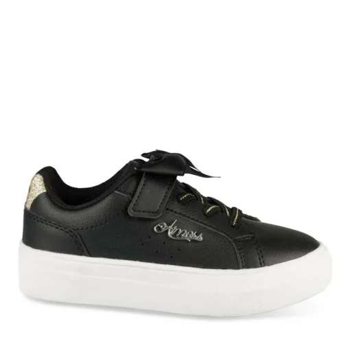 Baskets NOIR Fille Motif Uni Scratch