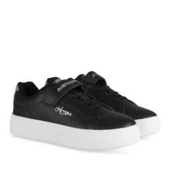 Baskets NOIR Fille Motif Uni Scratch + Elastique
