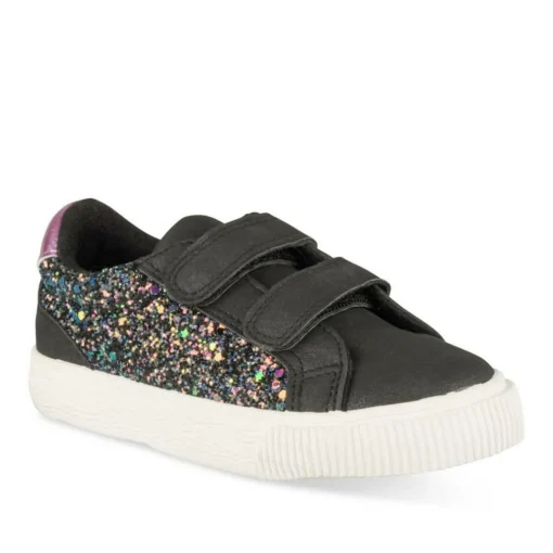 Baskets NOIR Fille Motif Paillettes Scratch
