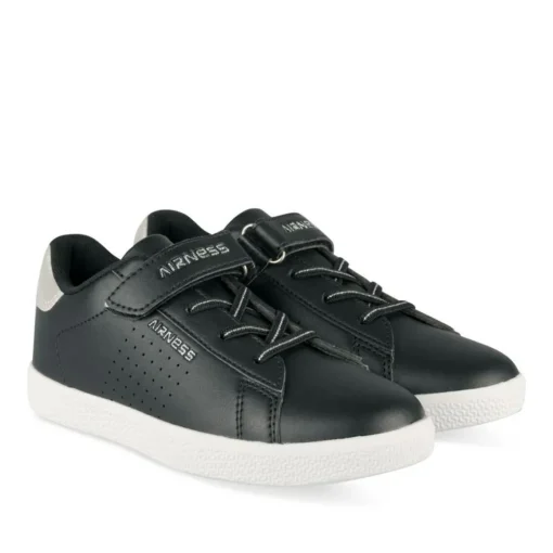 Baskets NOIR Fille Motif Uni Lacets