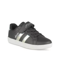 Baskets NOIR Fille Motif Iridescent Scratch
