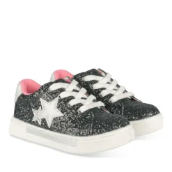 Baskets NOIR Fille Motif Paillettes Lacets