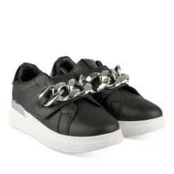 Baskets NOIR Fille Motif Chaîne Scratch