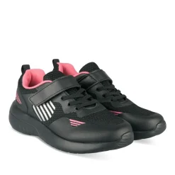 Baskets NOIR Fille Motif Uni A Enfiler