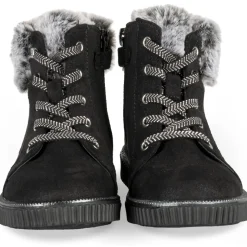 Baskets NOIR Fille Motif Uni Elastique + Fermeture éclair