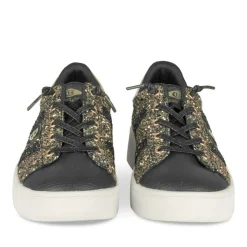 Baskets NOIR Fille Motif Uni A Enfiler