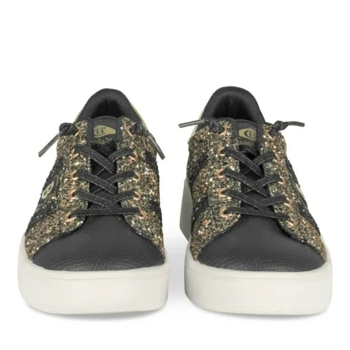 Baskets NOIR Fille Motif Uni A Enfiler