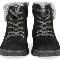 Baskets NOIR Fille Motif Uni Elastique + Fermeture éclair