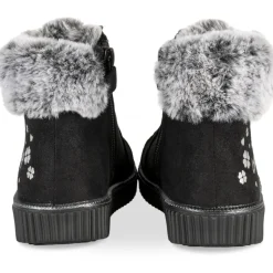 Baskets NOIR Fille Motif Uni Elastique + Fermeture éclair