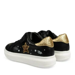 Baskets NOIR Fille Motif Etoiles Scratch