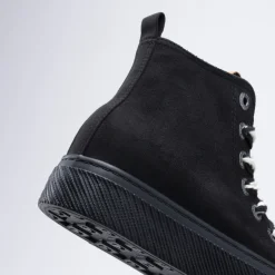 Baskets NOIR Fille Motif Uni Lacets