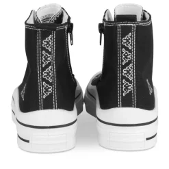 Baskets NOIR Fille Motif Uni Lacets