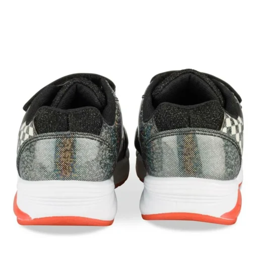 Baskets NOIR Fille Motif Iridescent Scratch