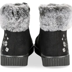 Baskets NOIR Fille Motif Uni Elastique + Fermeture éclair