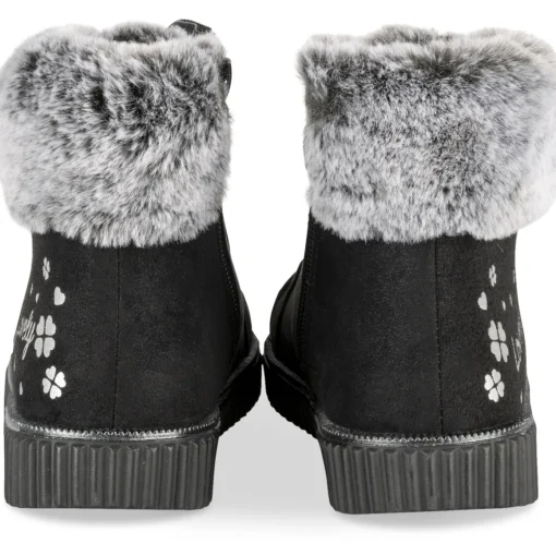 Baskets NOIR Fille Motif Uni Elastique + Fermeture éclair