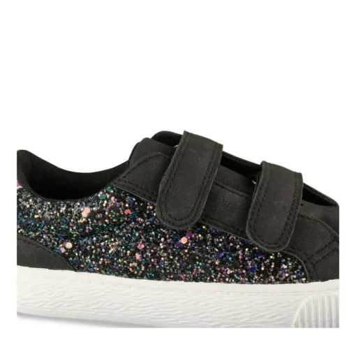 Baskets NOIR Fille Motif Paillettes Scratch