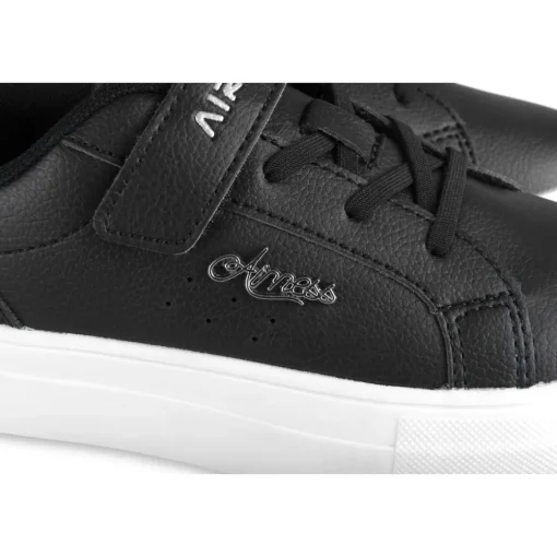 Baskets NOIR Fille Motif Uni Scratch + Elastique