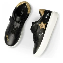 Baskets NOIR Fille Motif Etoiles Scratch