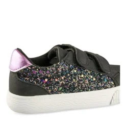 Baskets NOIR Fille Motif Paillettes Scratch