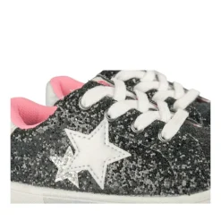 Baskets NOIR Fille Motif Paillettes Lacets