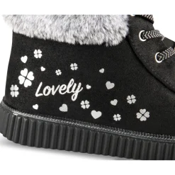 Baskets NOIR Fille Motif Uni Elastique + Fermeture éclair