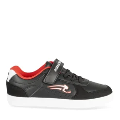 Baskets NOIR Garçon Motif Uni Scratch + Elastique