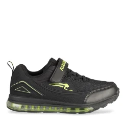 Baskets NOIR Garçon Motif Uni Scratch + Elastique