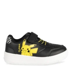 Baskets NOIR Garçon Motif Uni Scratch + Elastique