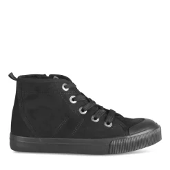Baskets NOIR Garçon Motif Uni Lacets + Fermeture éclair
