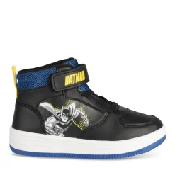 Baskets NOIR Garçon Motif Uni Scratch + Elastique