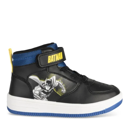 Baskets NOIR Garçon Motif Uni Scratch + Elastique