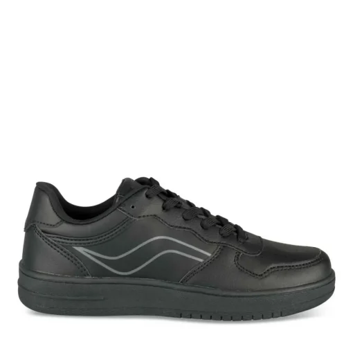 Baskets NOIR Garçon Motif Uni Lacets