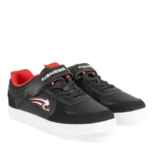 Baskets NOIR Garçon Motif Uni Scratch + Elastique