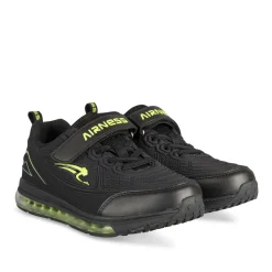 Baskets NOIR Garçon Motif Uni Scratch + Elastique