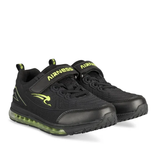 Baskets NOIR Garçon Motif Uni Scratch + Elastique