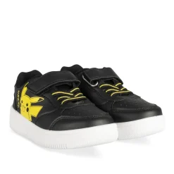Baskets NOIR Garçon Motif Uni Scratch + Elastique